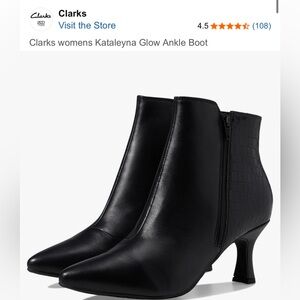 Clarks Women's Black Kataleyna Glow Ankle Boot
